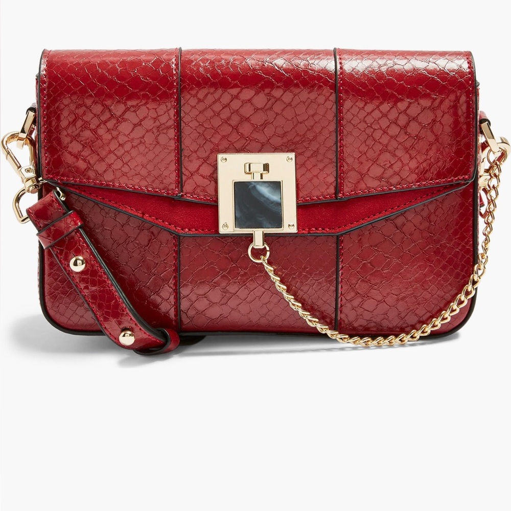 Topshop Crissy Faux Leather Crossbody Bag